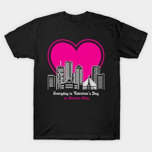 Valentine's Day in Boston City T-Shirt